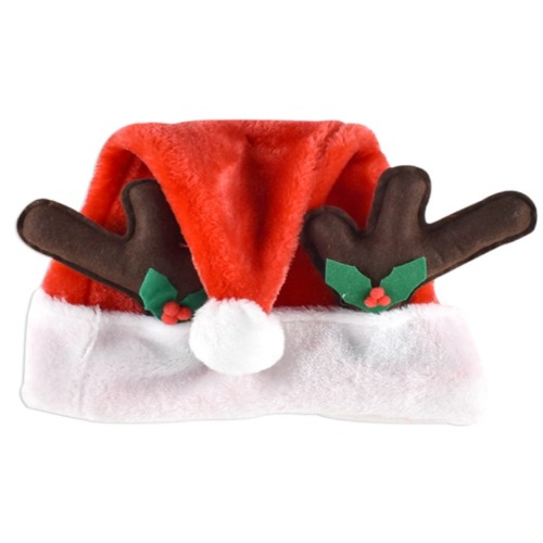 Santa Hat with Reindeer Antler