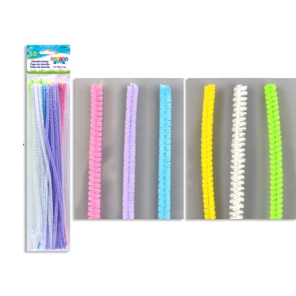pcs Pastel Colour Chenille Stems Pipe Cleaners