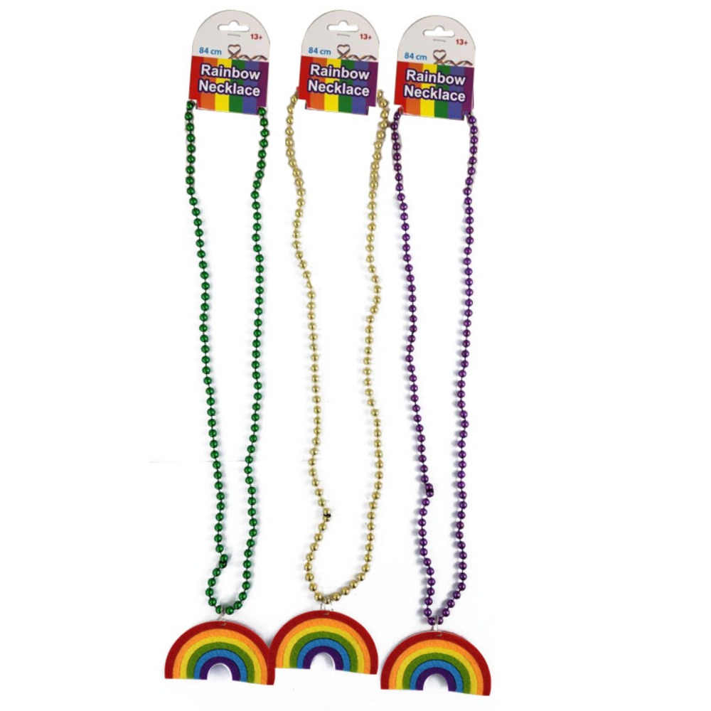 Beads Necklace with Rainbow Pendant