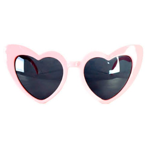 Blush Pink Heart Shaped Party Glasses with Dark Lenses