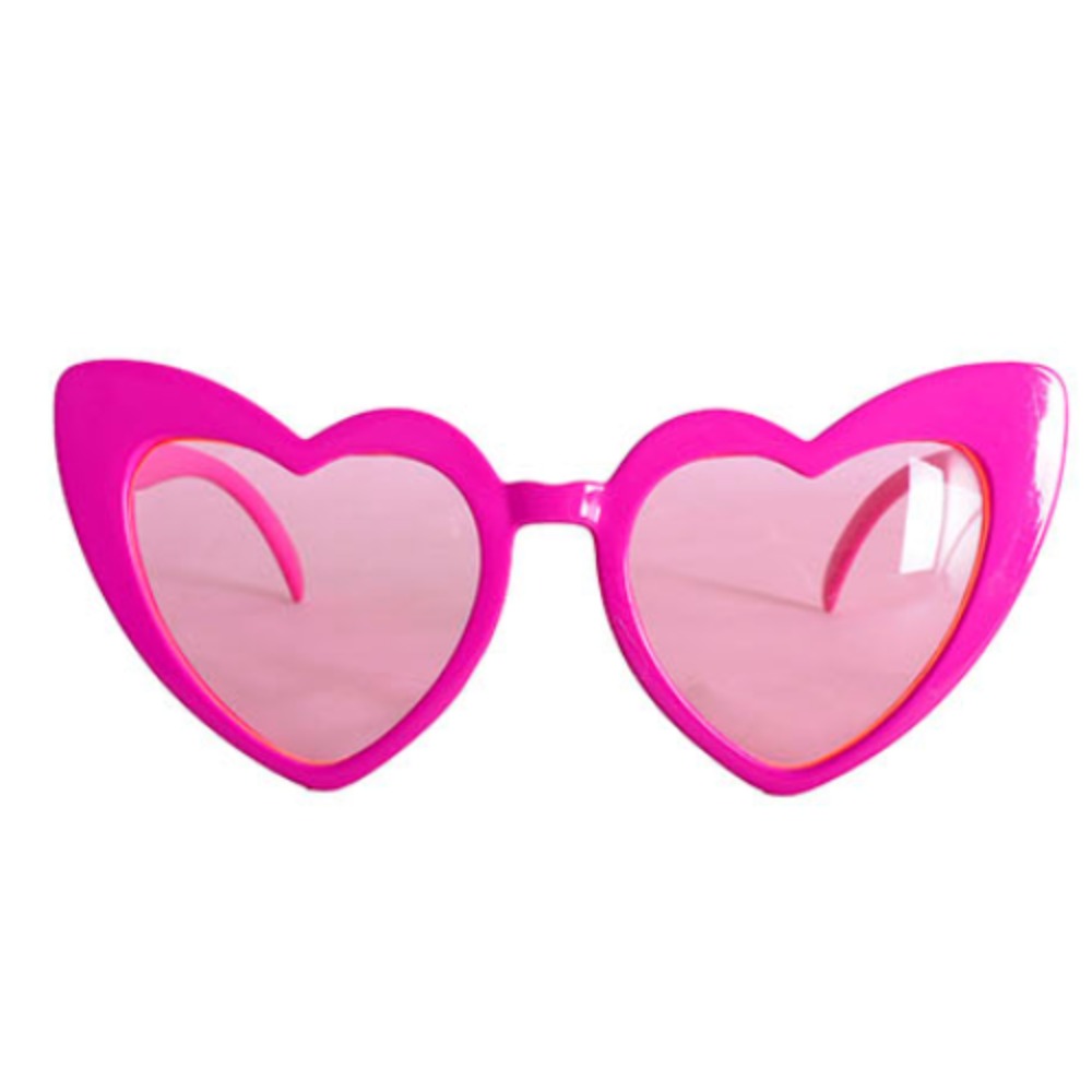 Dark Pink Heart Party Glasses