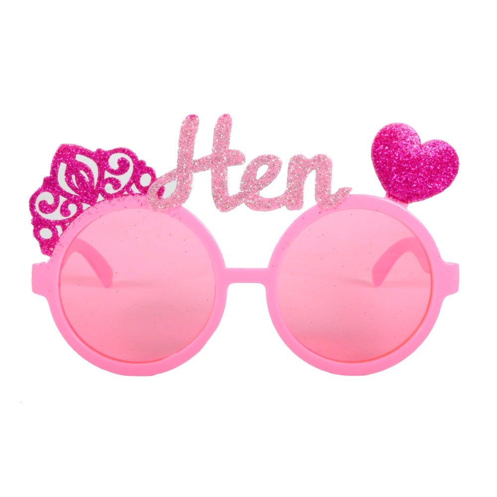 Hen Party Glasses Pink Glitter Hen's Night Accessories ()