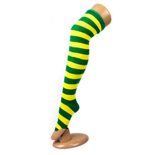 Over the Knee Socks Green & Yellow