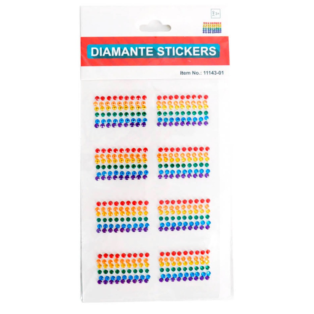 Rainbow Diamante Stickers Flag Shape Mardi Gras Accessory