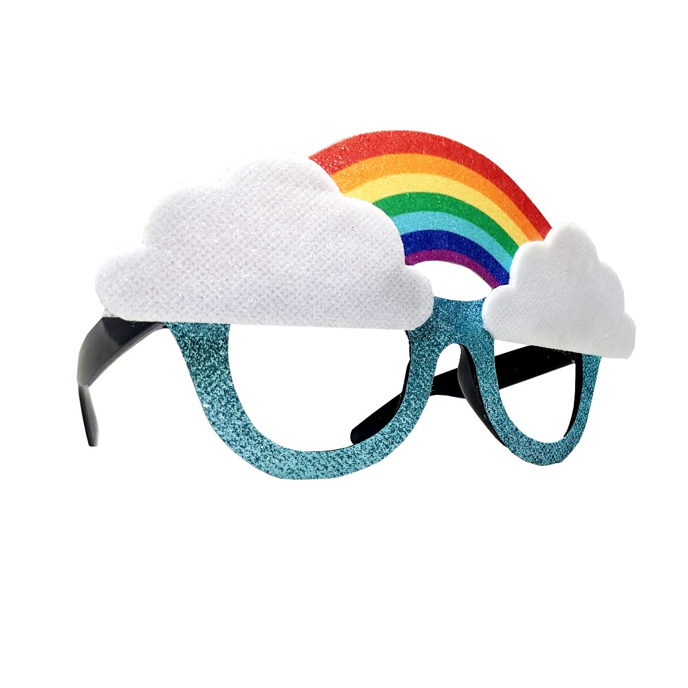 Rainbow with Clouds Party Glasses