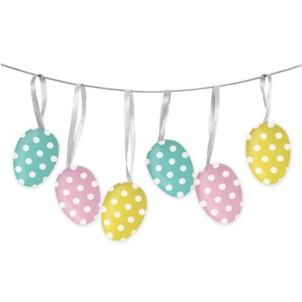 pcs Easter Decoration Hanging Eggs Pastel Colour with Dots