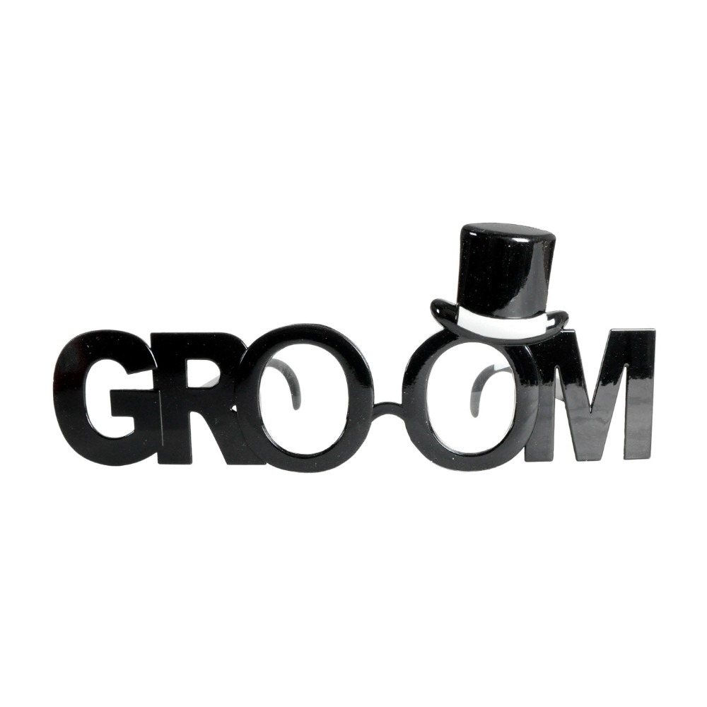 Groom Party Glasses with Mini Top Hat