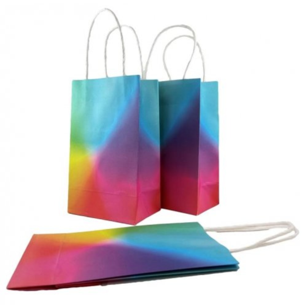 Bright Rainbow Colours Party Paper Bag x x mm Pack of