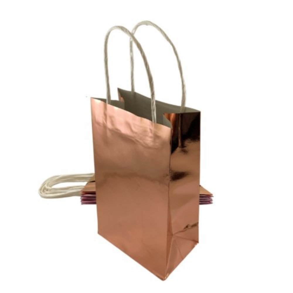 Metallic Rose Gold Party Paper Bag x x mm Pack of