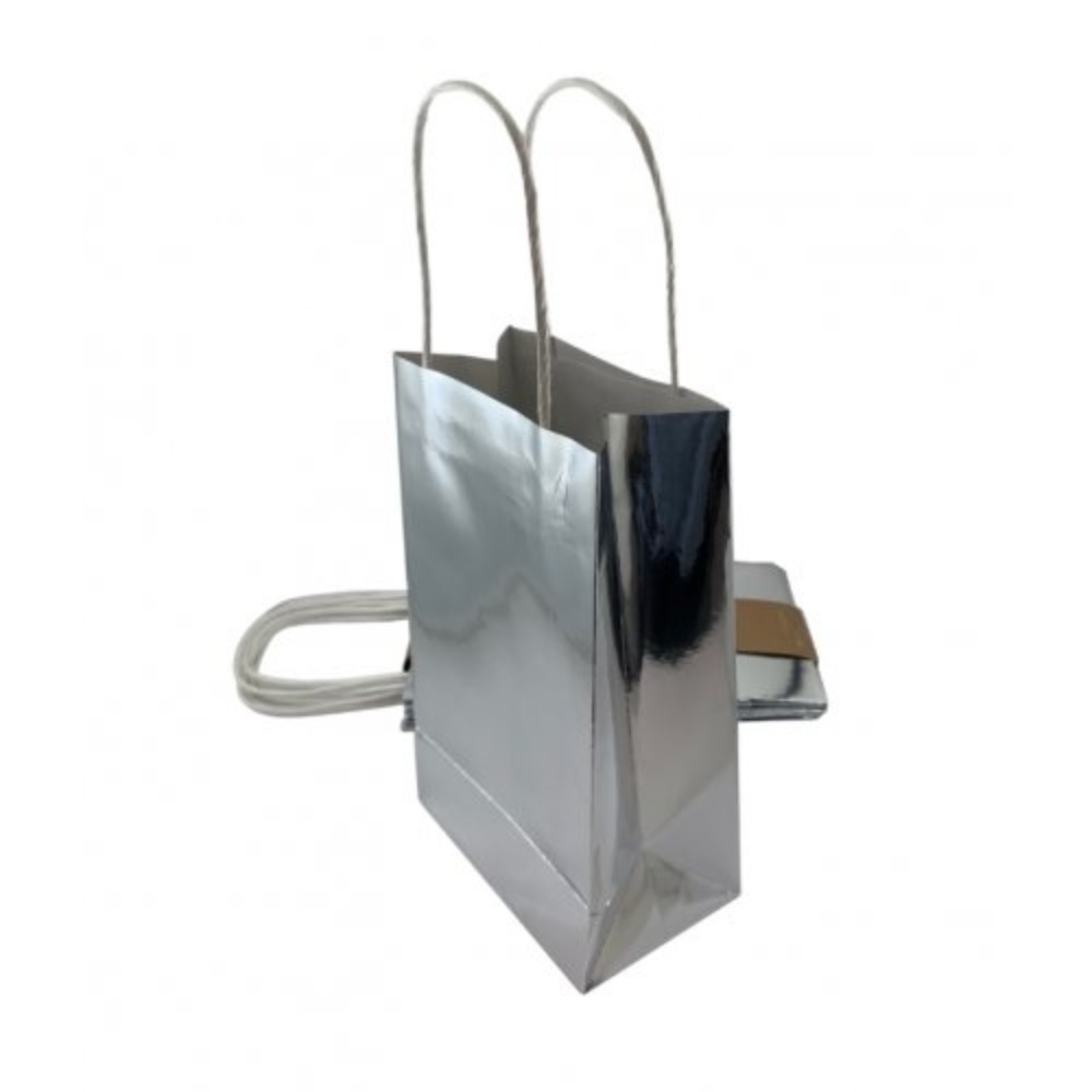 Metallic Silver Party Paper Bag x x mm Pack of