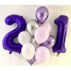 Purple 21st with Chrome Balloon Bouquet - Online Costume Shop - Australia
