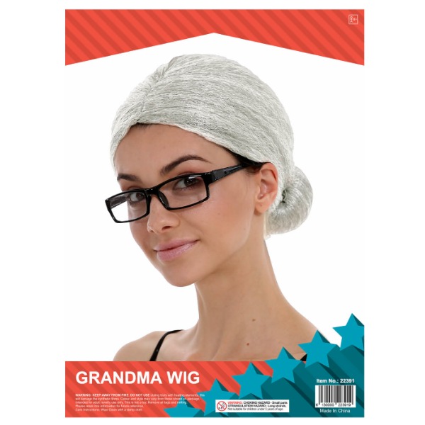 Grandma Wig Light Grey Silver Days of School Accessories